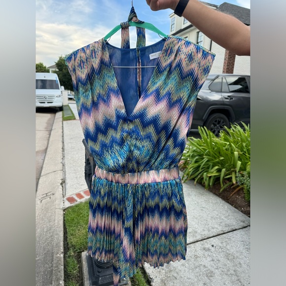 Ramy Brook Goldie Chevron Sleeveless Romper - Picture 5 of 8